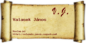 Valasek János névjegykártya
