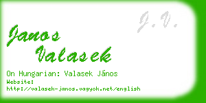 janos valasek business card